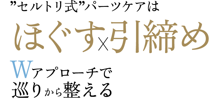 セルトリ式パーツケアは、ほぐす×引締めのWアプローチで巡りから整える